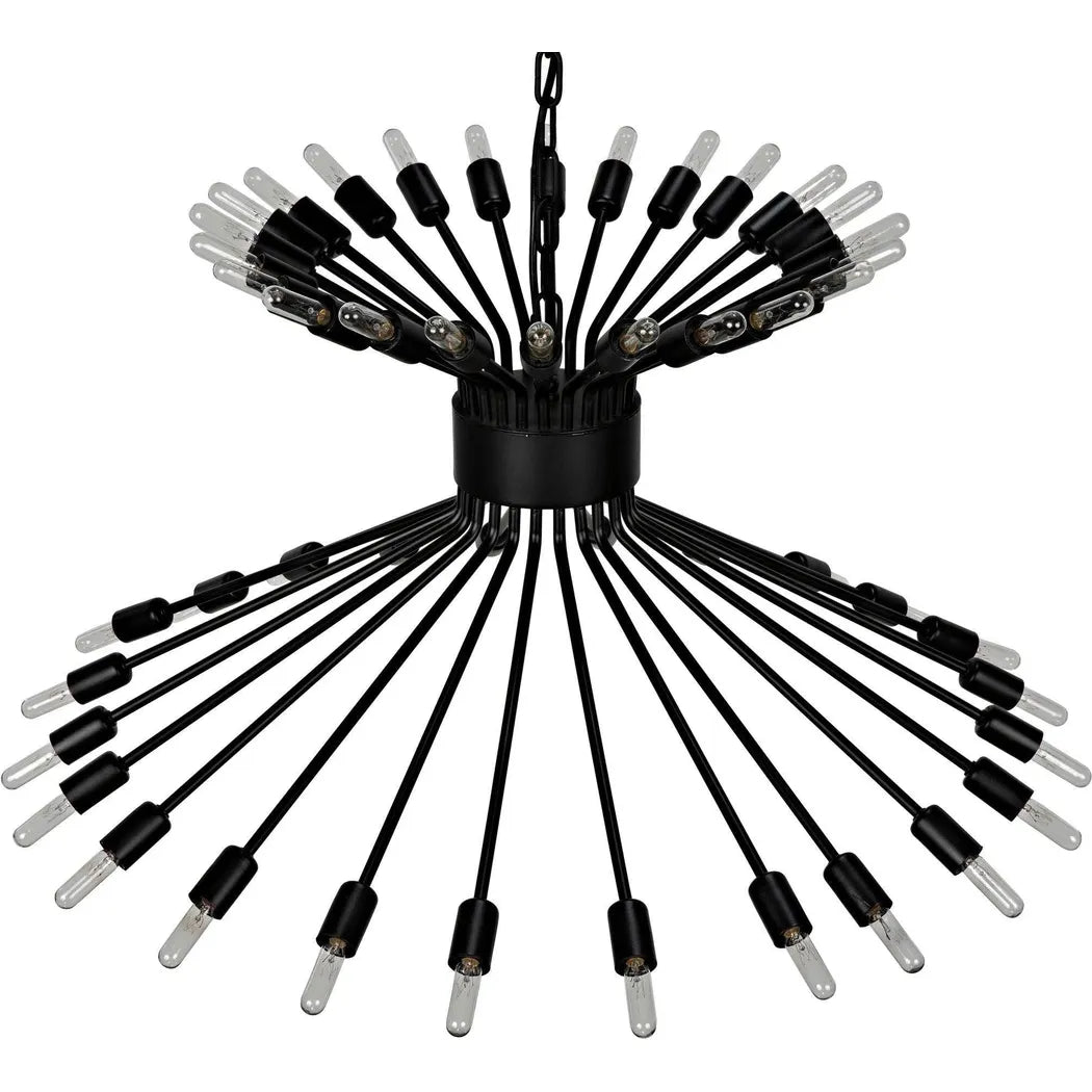 Mancini Chandelier, Black Steel