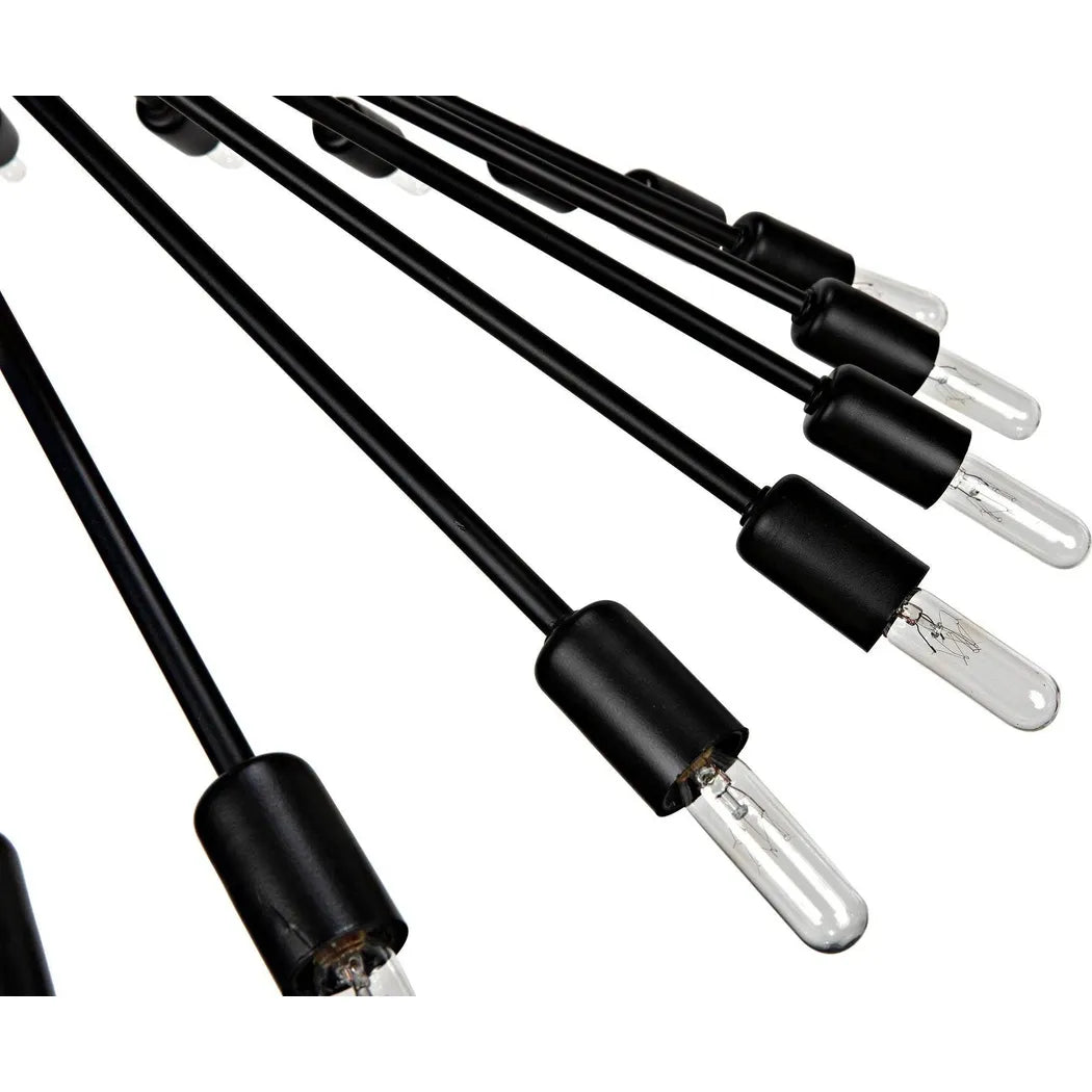 Mancini Chandelier, Black Steel