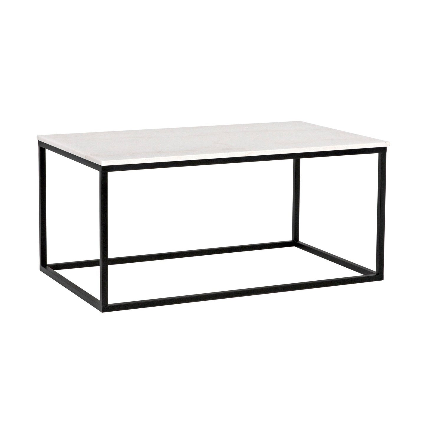 Manning Steel and Marble Rectangle Coffee Table-Coffee Tables-Noir-Sideboards and Things