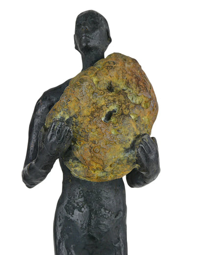 Man on Rock Bronze Minimalist Design Sculpture