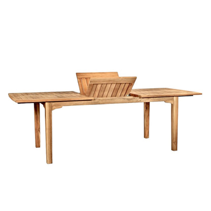 Manorhouse Rectangular Teak Outdoor Dining Table with Built-In Extension and Umbrella Hole-Outdoor Dining Tables-HiTeak-Sideboards and Things