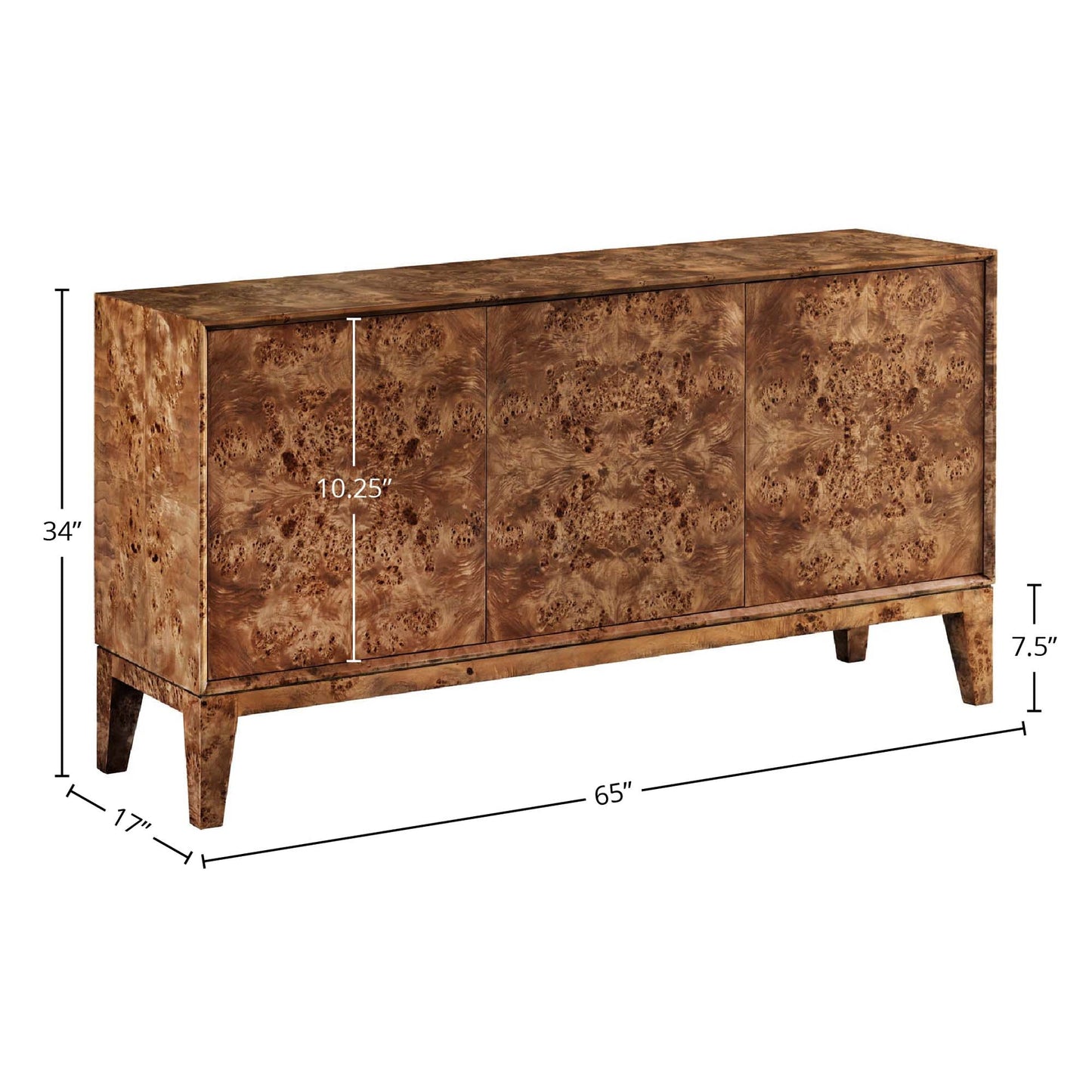 LH Home Mappa Three Doors Wood Sideboard