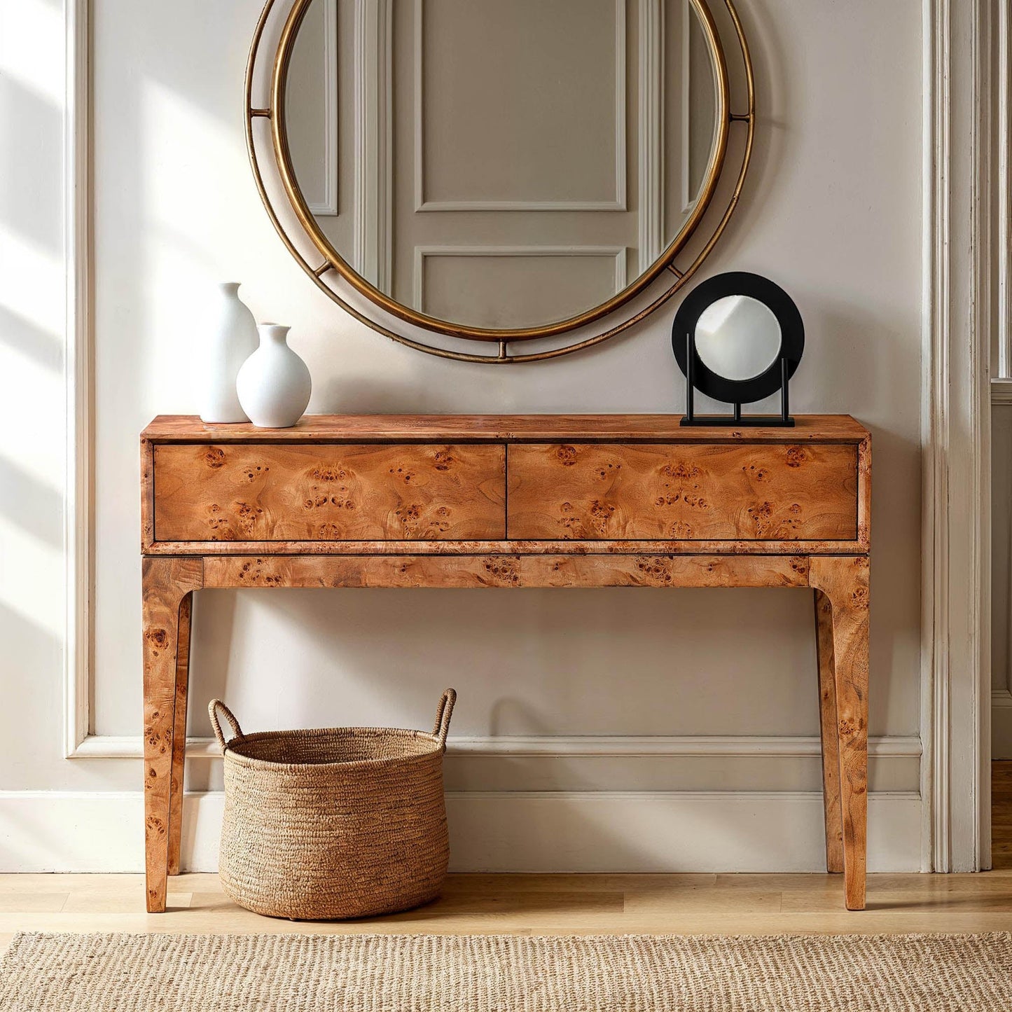 LH Home Mappa Two Drawers Wood Console Table
