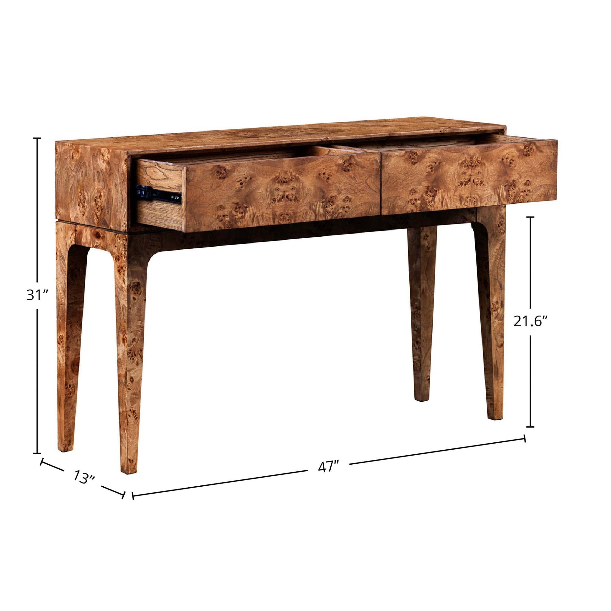 LH Home Mappa Two Drawers Wood Console Table
