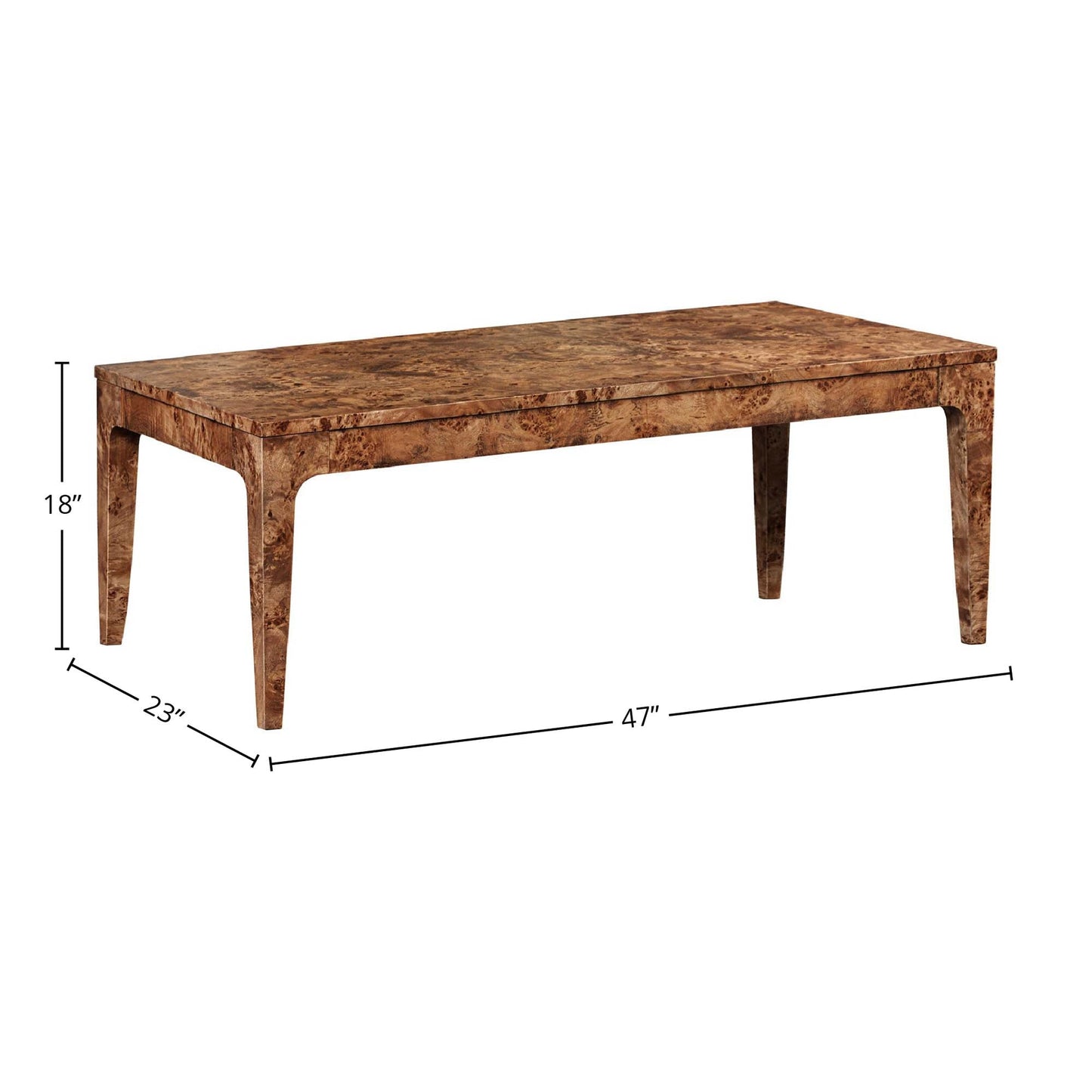 LH Home Mappa Wooden Rectangular Coffee Table