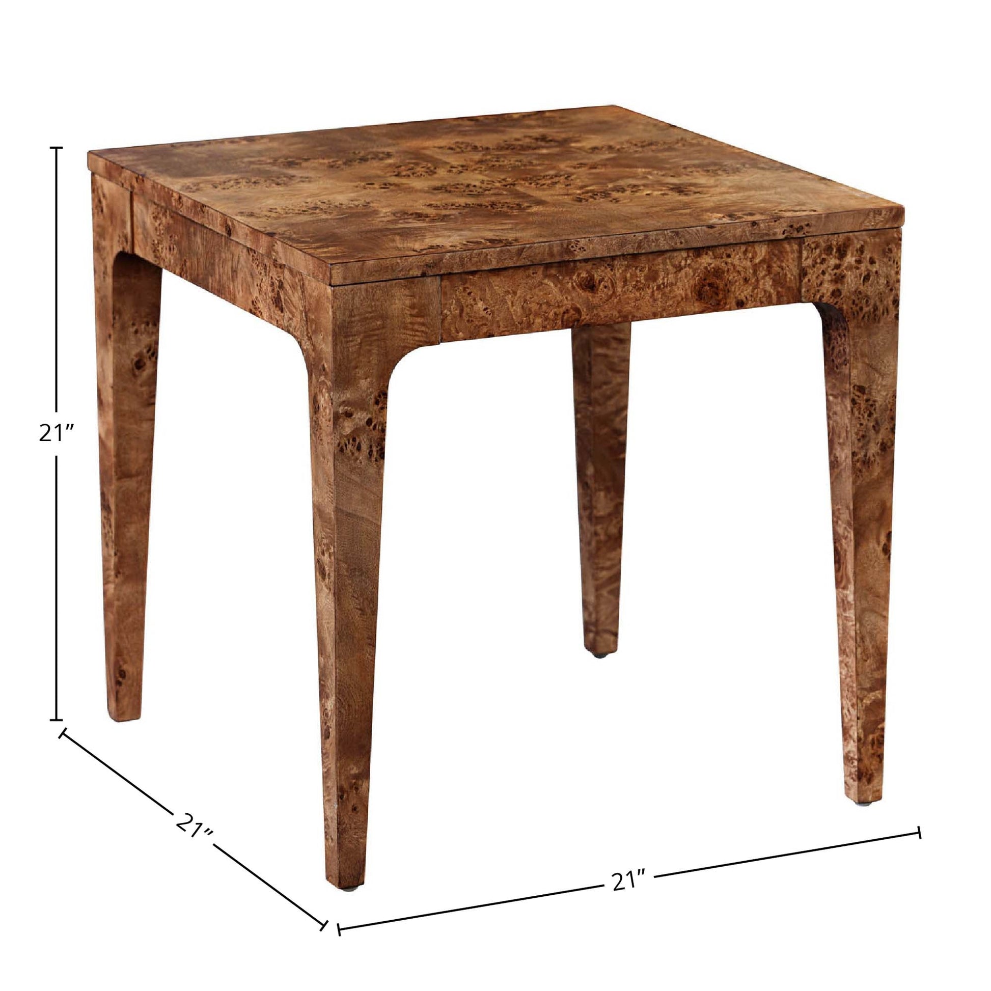 LH Home Mappa Wooden Square Side Table