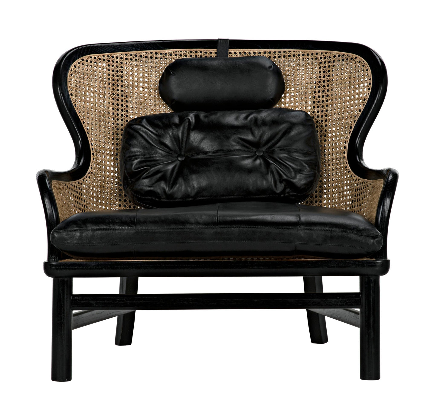 Marabu Chair, Charcoal Black with Leather-Accent Chairs-Noir-Sideboards and Things