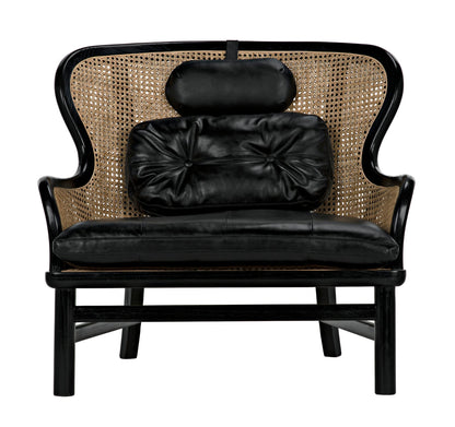 Marabu Chair, Charcoal Black with Leather-Accent Chairs-Noir-Sideboards and Things