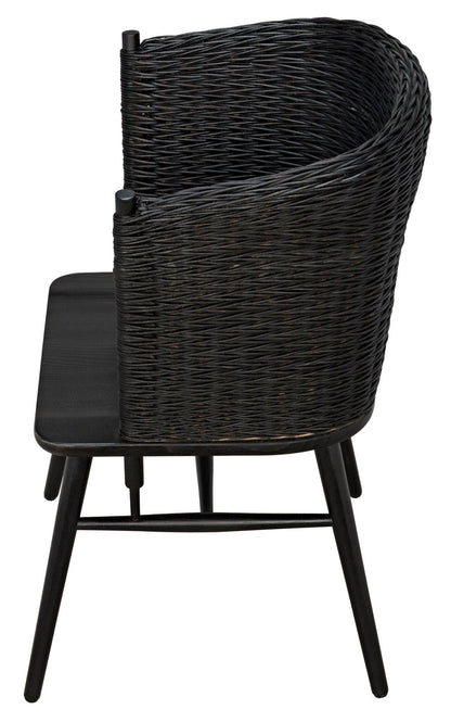 Marabu Chair, Charcoal Black with Leather-Accent Chairs-Noir-Sideboards and Things