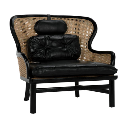 Marabu Chair, Charcoal Black with Leather-Accent Chairs-Noir-Sideboards and Things