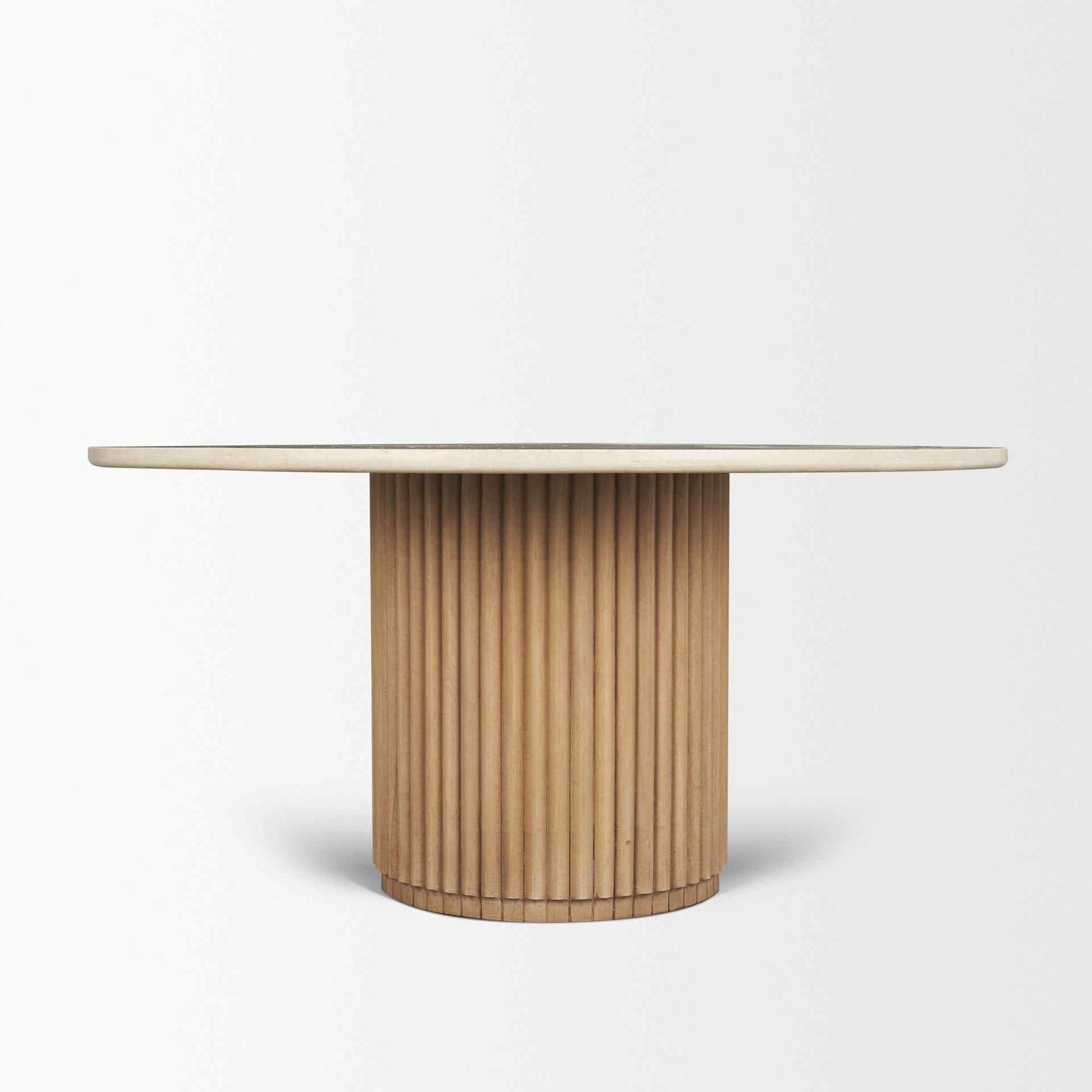 Marbrello Botticino Marble Top Round Dining Table