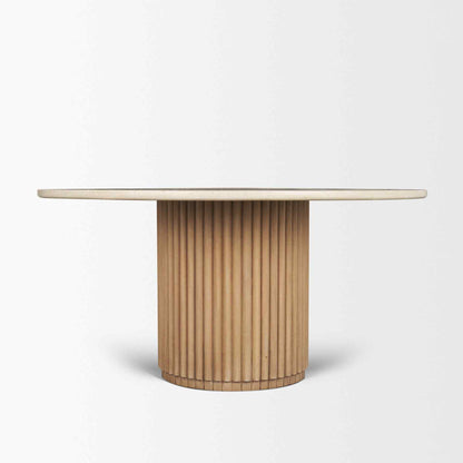 Marbrello Botticino Marble Top Round Dining Table