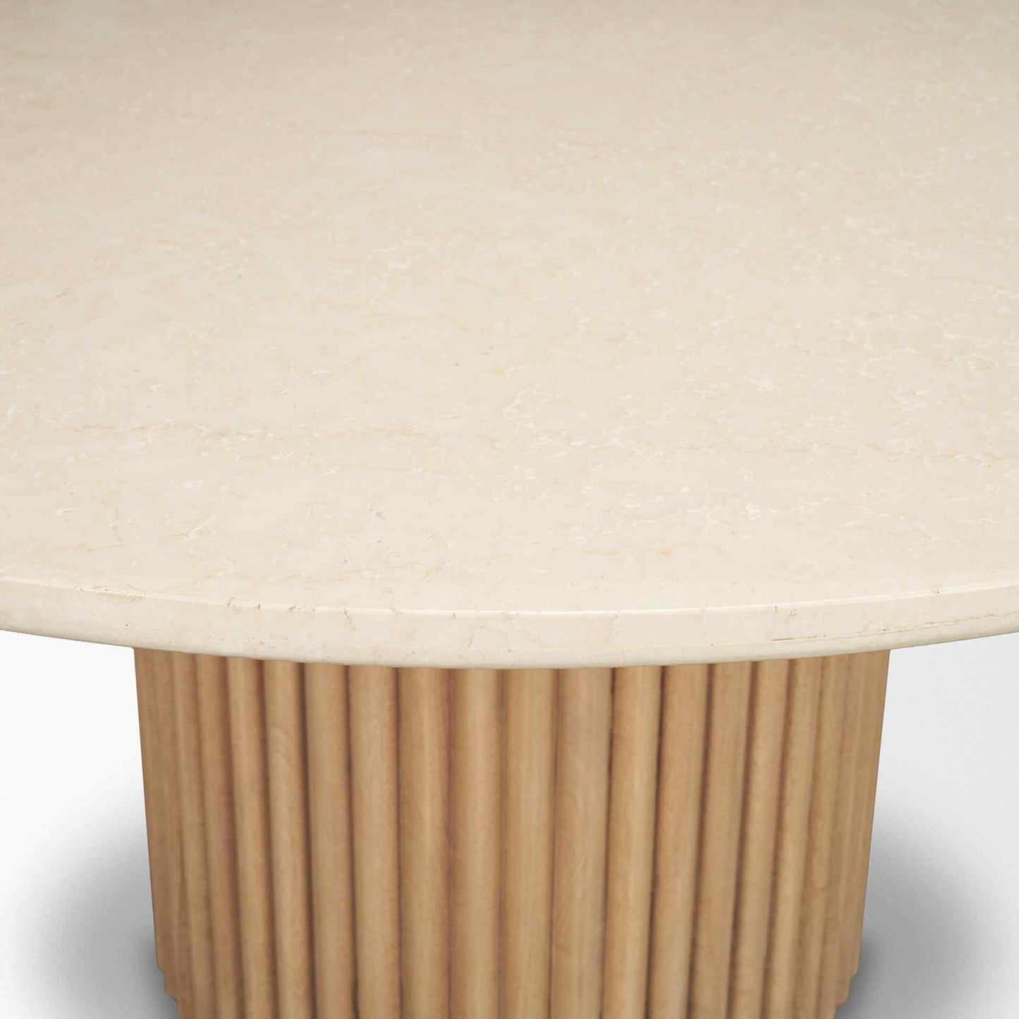 Mercana Marbrello Botticino Marble Top Round Dining Table