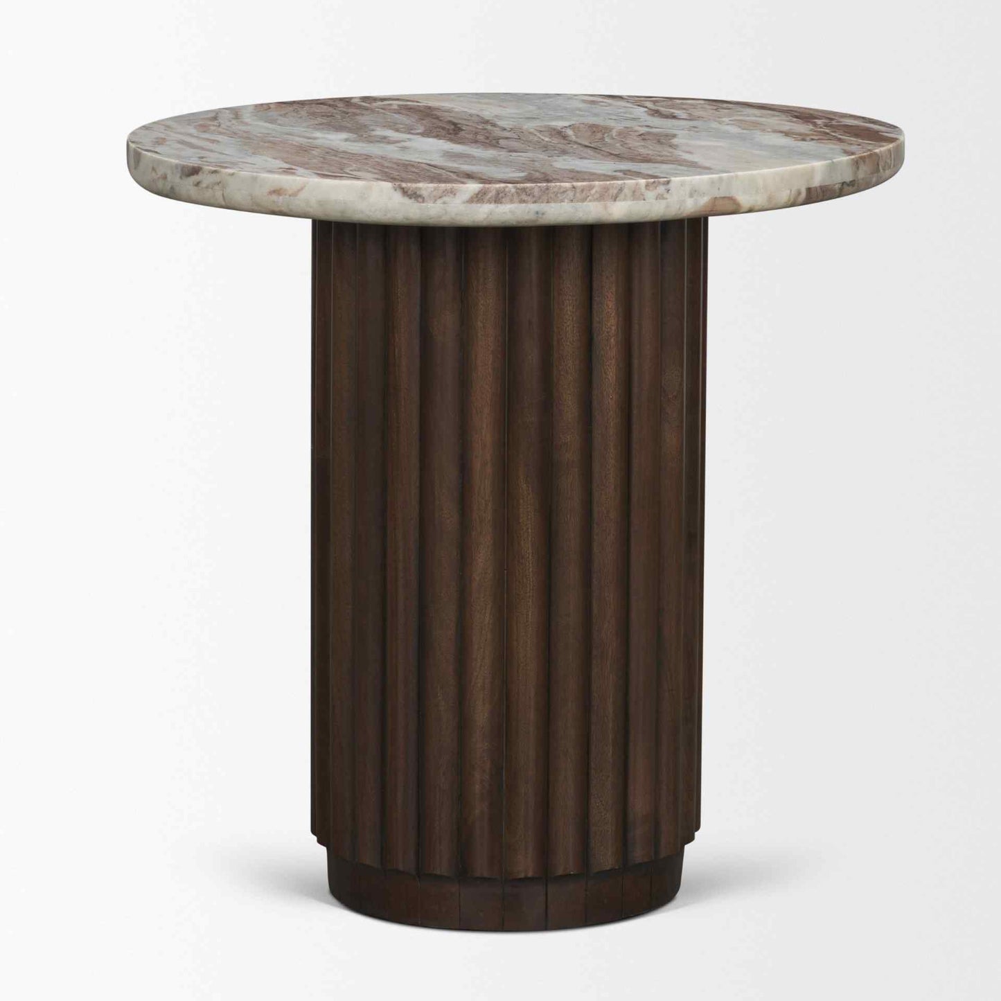 Mercana Marbrello Pink Marble Top Round Side Table
