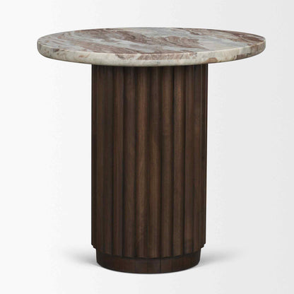 Mercana Marbrello Pink Marble Top Round Side Table