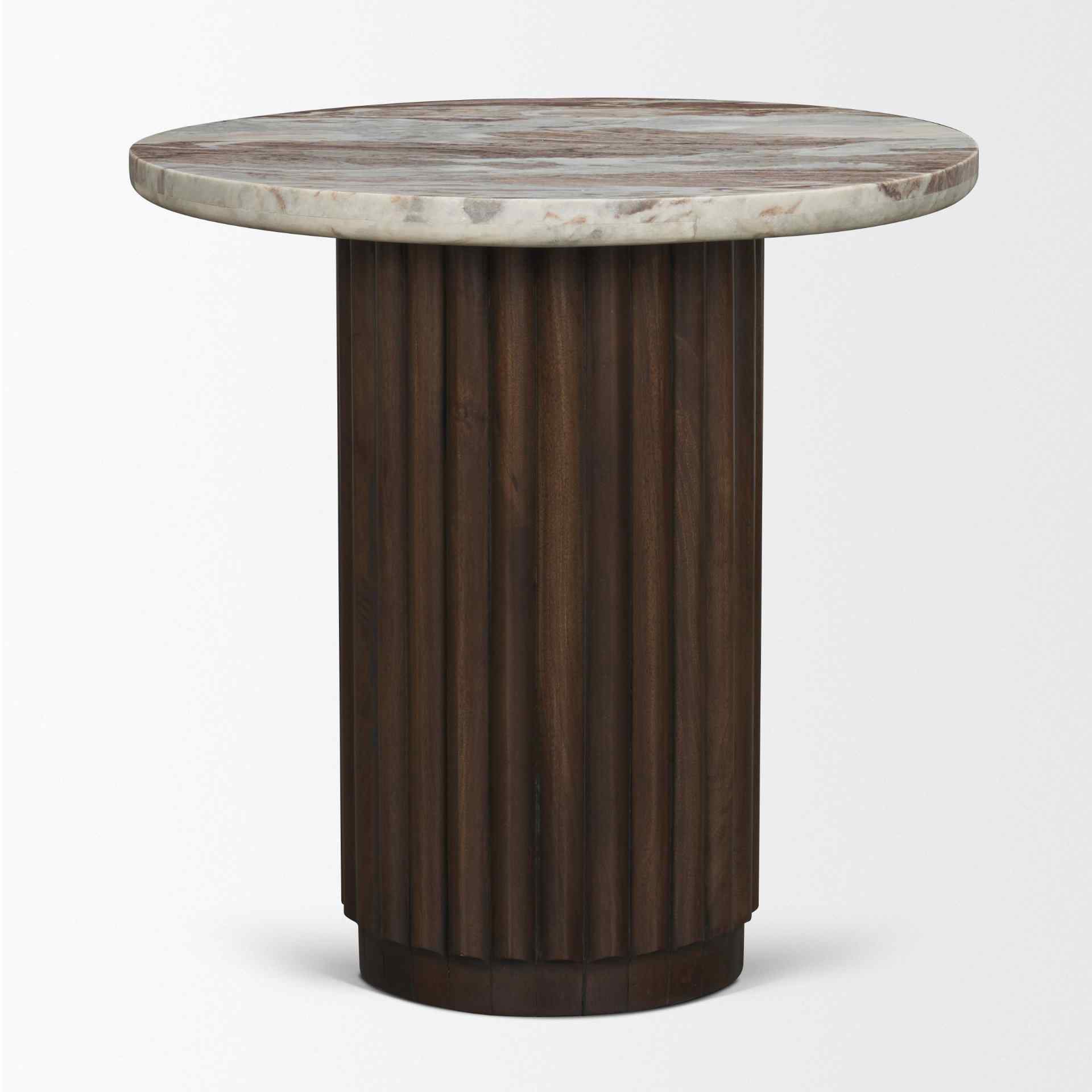 Mercana Marbrello Pink Marble Top Round Side Table