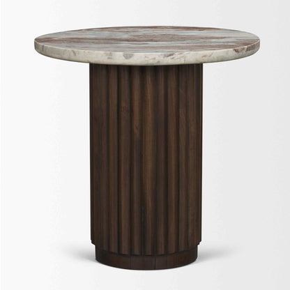 Mercana Marbrello Pink Marble Top Round Side Table