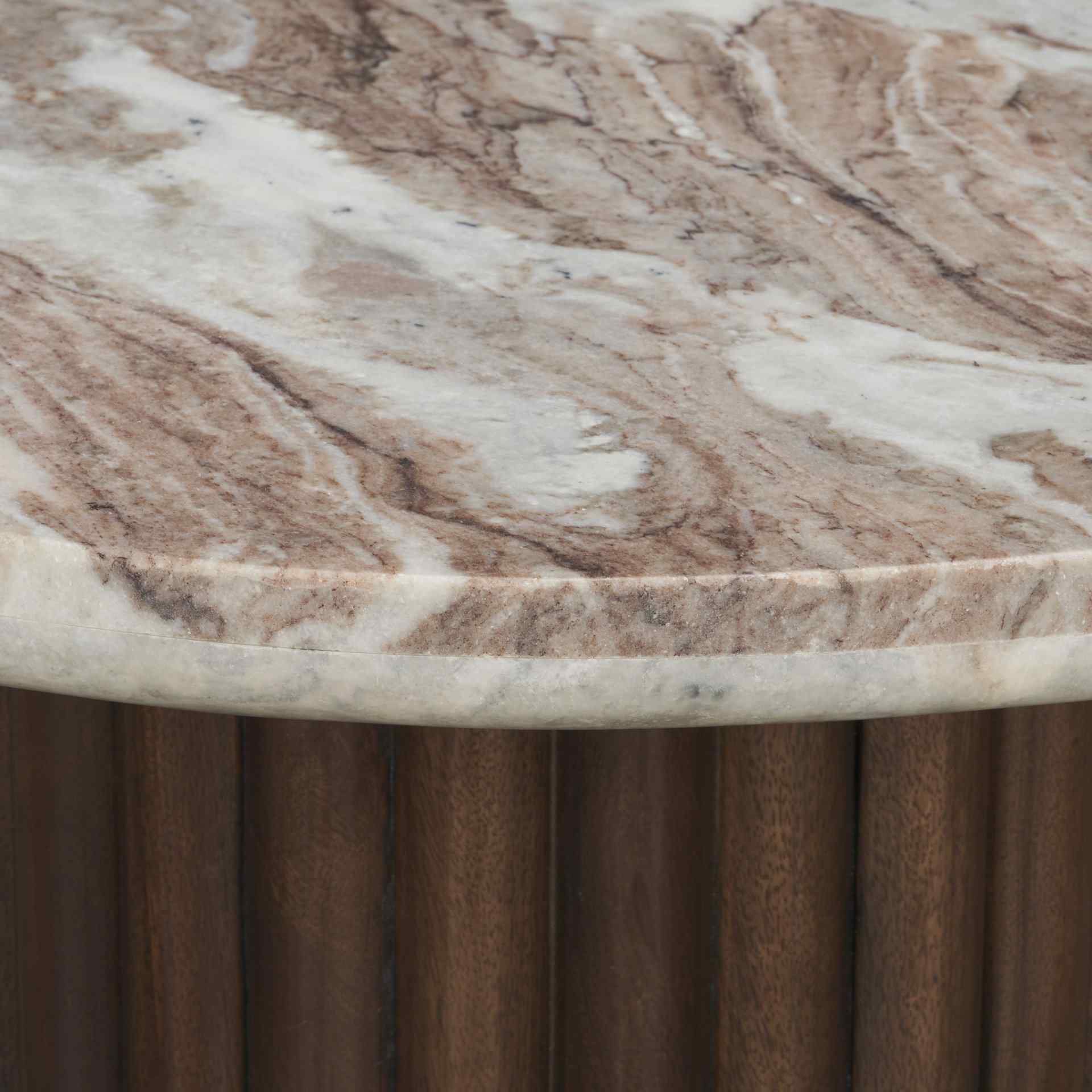 Mercana Marbrello Pink Marble Top Round Side Table