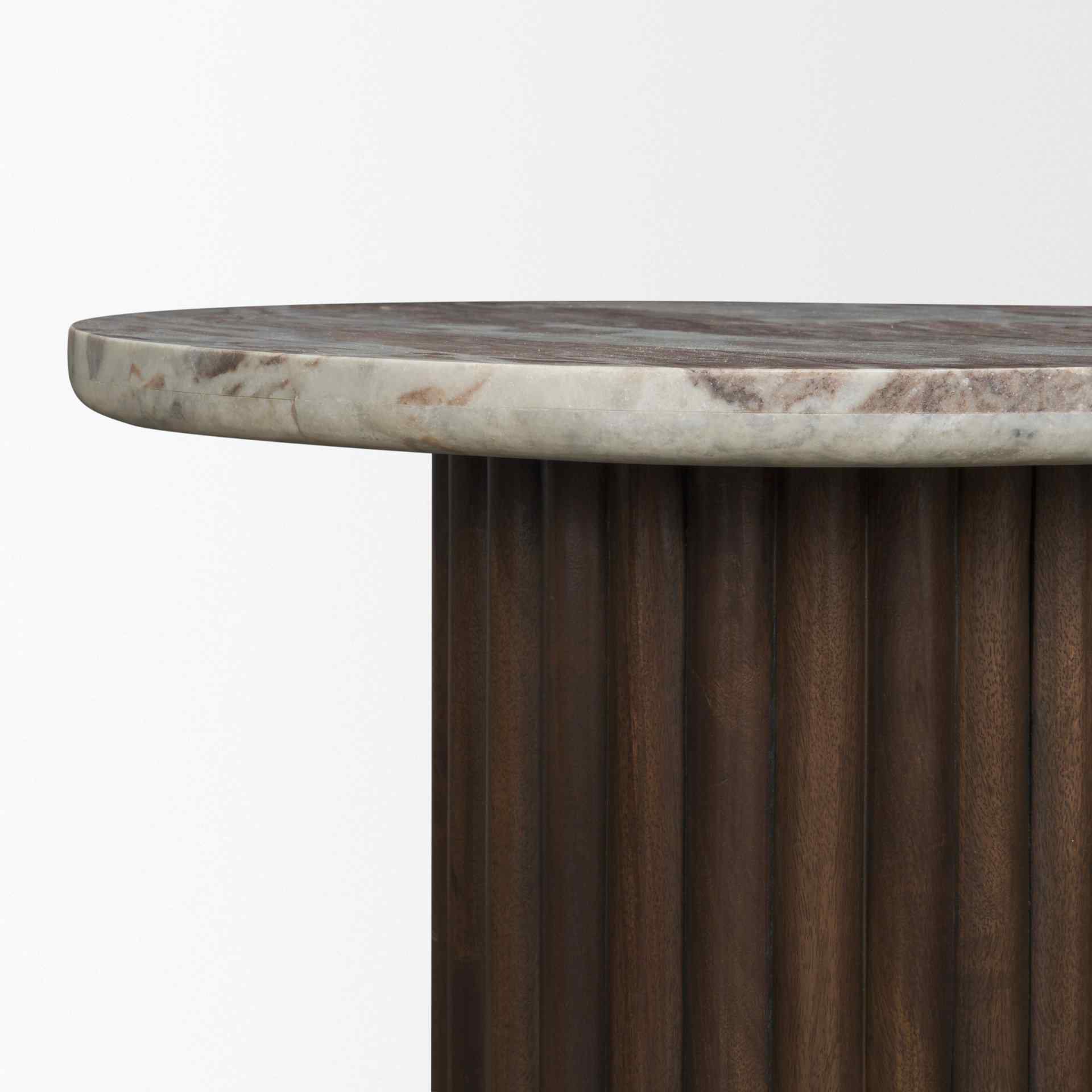Mercana Marbrello Pink Marble Top Round Side Table
