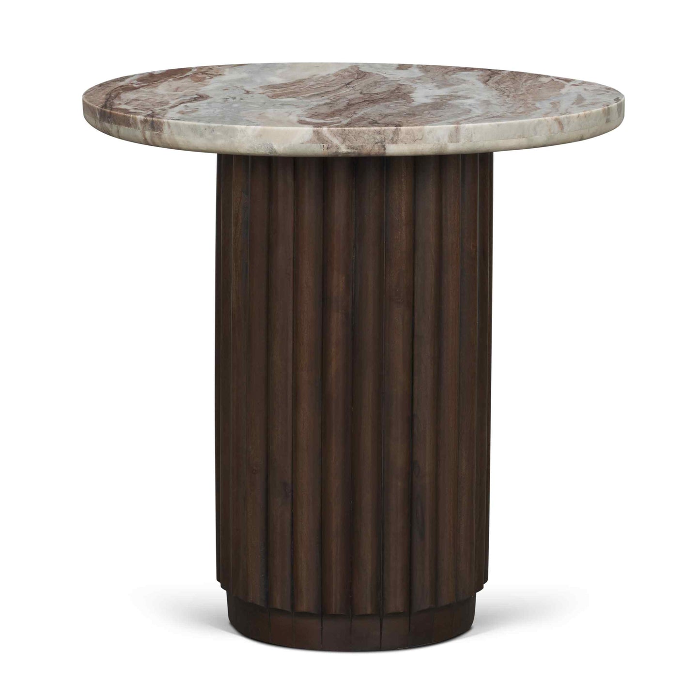 Mercana Marbrello Pink Marble Top Round Side Table