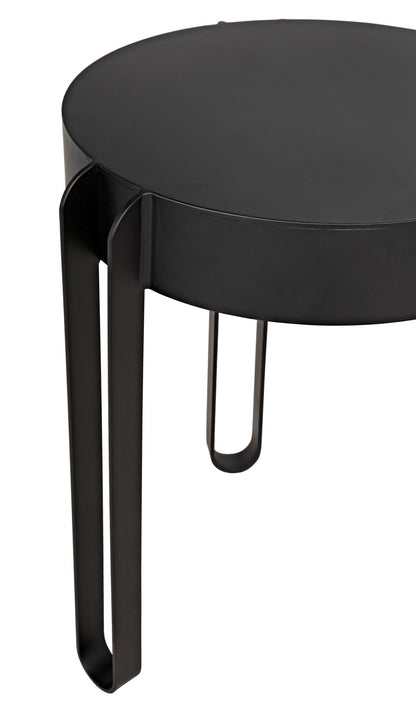 Marcellus Side Table, Black Metal-Side Tables-Noir-Sideboards and Things