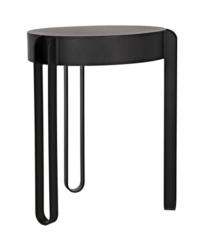 Marcellus Side Table, Black Metal-Side Tables-Noir-Sideboards and Things