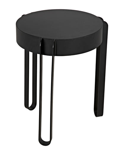 Marcellus Side Table, Black Metal-Side Tables-Noir-Sideboards and Things