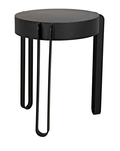 Marcellus Side Table, Black Metal-Side Tables-Noir-Sideboards and Things