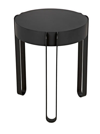 Marcellus Side Table, Black Metal-Side Tables-Noir-Sideboards and Things