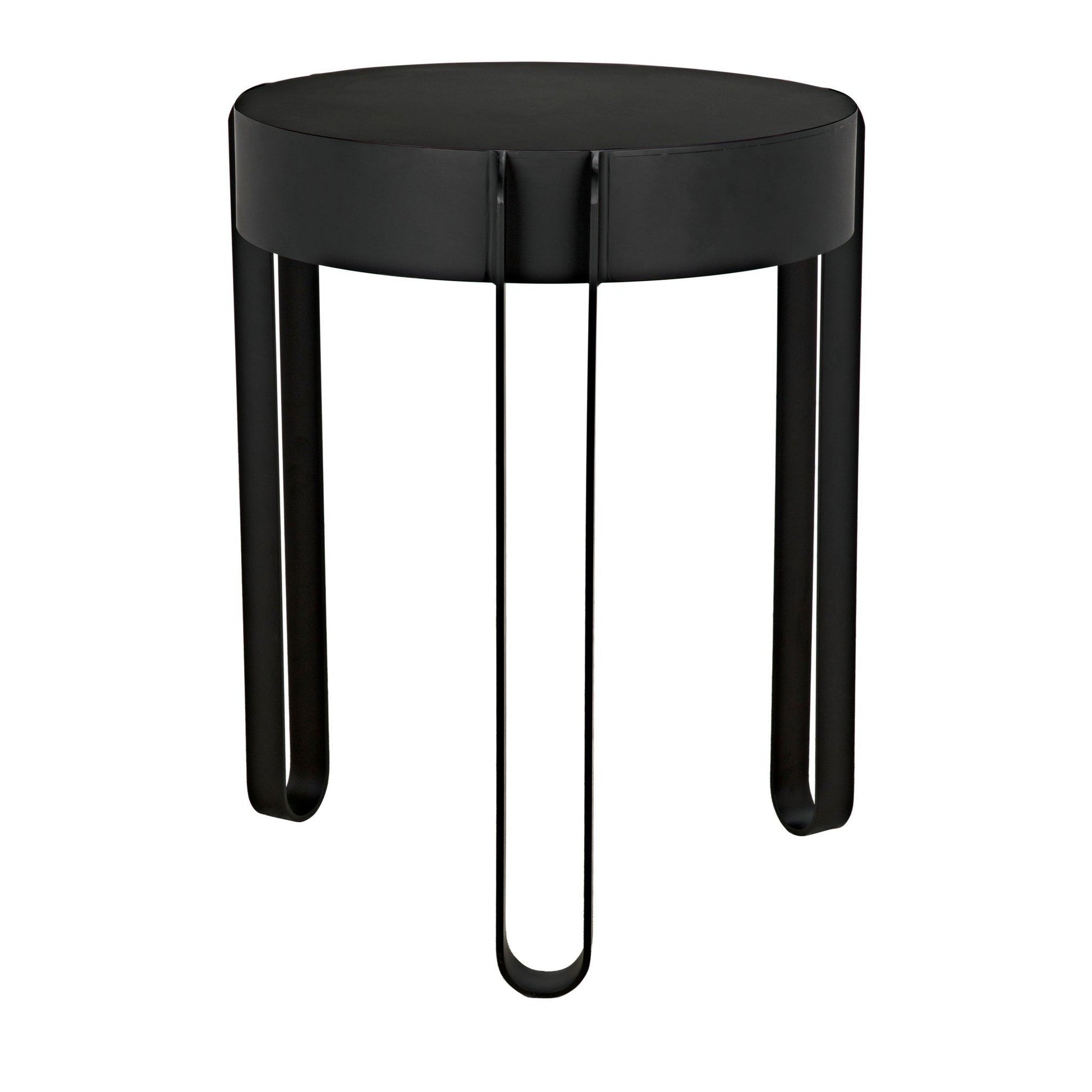 Marcellus Side Table, Black Metal-Side Tables-Noir-Sideboards and Things