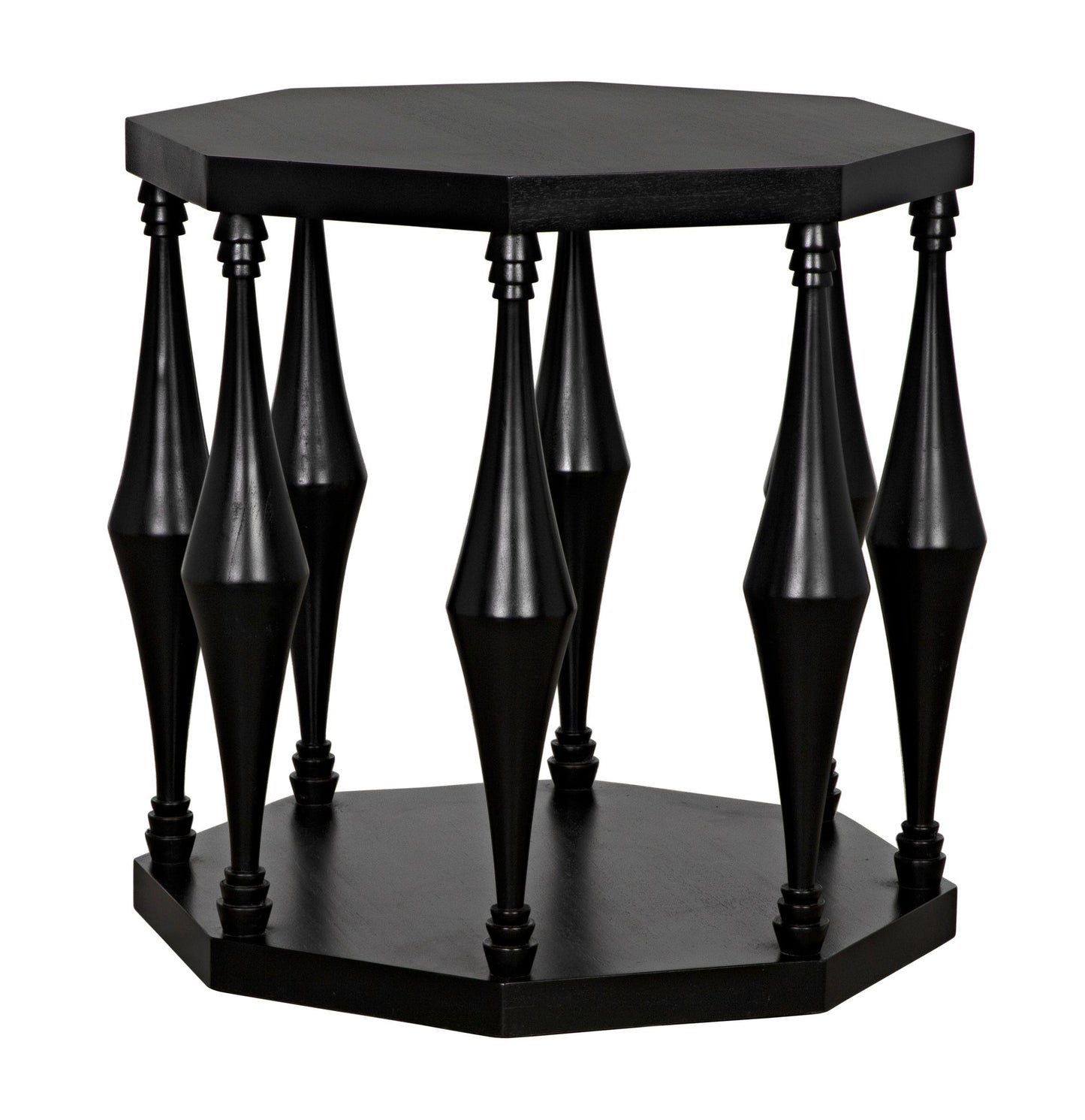 Marceo Side Table, Hand Rubbed Black-Side Tables-Noir-Sideboards and Things