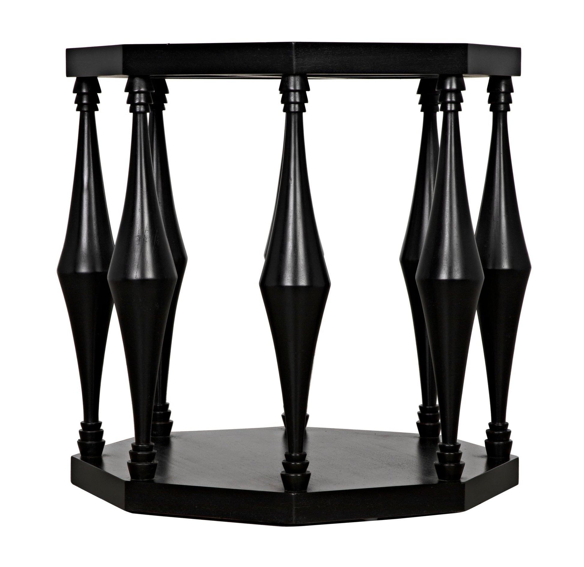 Marceo Side Table, Hand Rubbed Black-Side Tables-Noir-Sideboards and Things