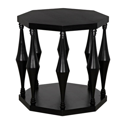 Marceo Side Table, Hand Rubbed Black-Side Tables-Noir-Sideboards and Things