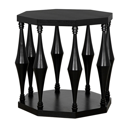 Marceo Side Table, Hand Rubbed Black-Side Tables-Noir-Sideboards and Things