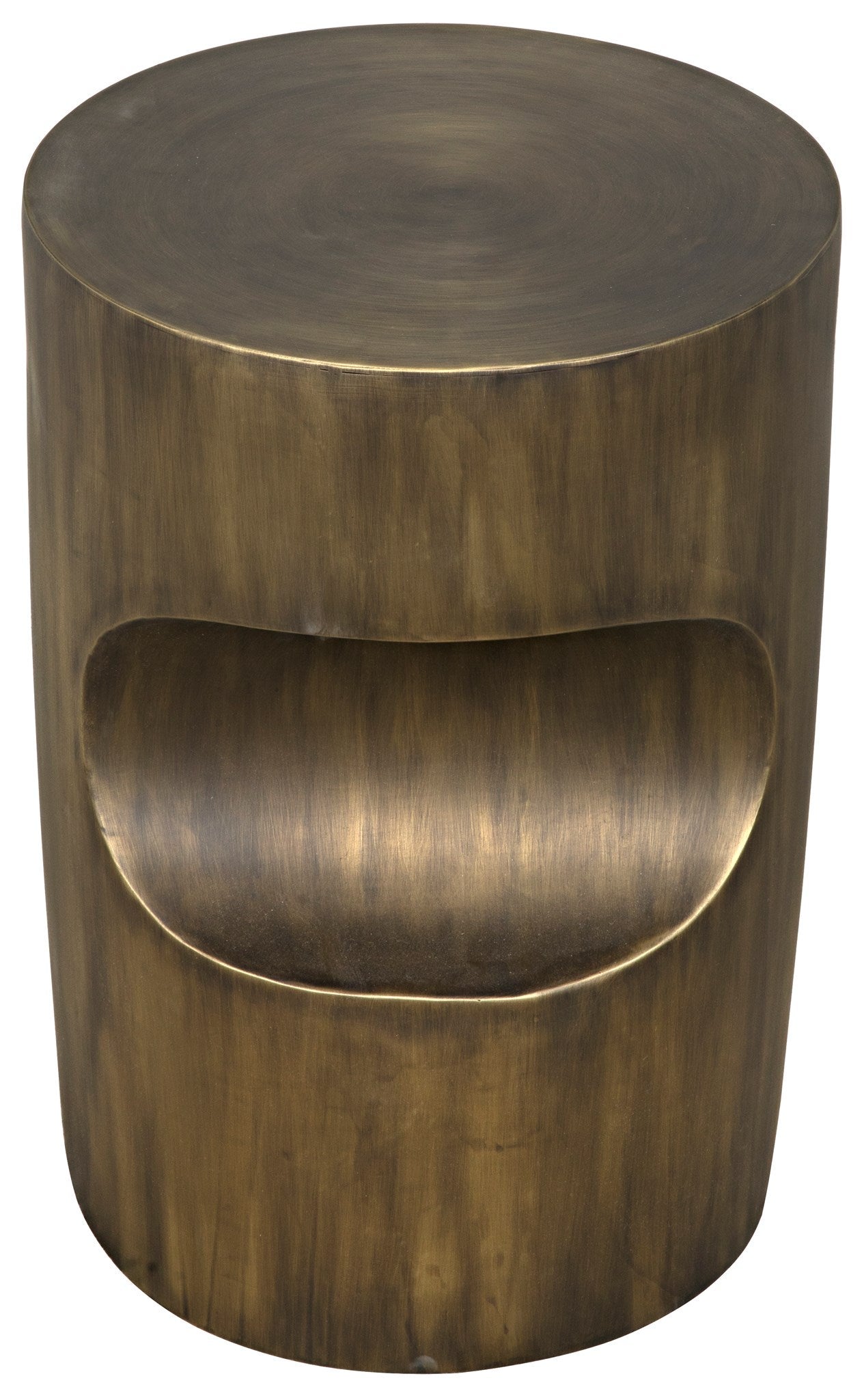 Margo Steel Round Side Table With Aged Brass Finish-Side Tables-Noir-Sideboards and Things