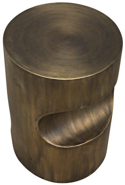 Margo Steel Round Side Table With Aged Brass Finish-Side Tables-Noir-Sideboards and Things