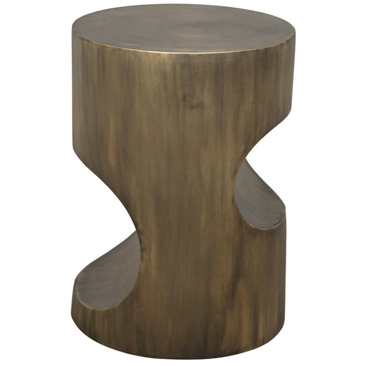 Margo Steel Round Side Table With Aged Brass Finish-Side Tables-Noir-Sideboards and Things