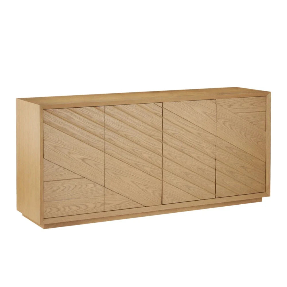 Margot Natural Oak Velvet-Lined Drawers Credenza