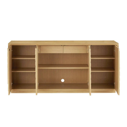 Margot Natural Oak Velvet-Lined Drawers Credenza