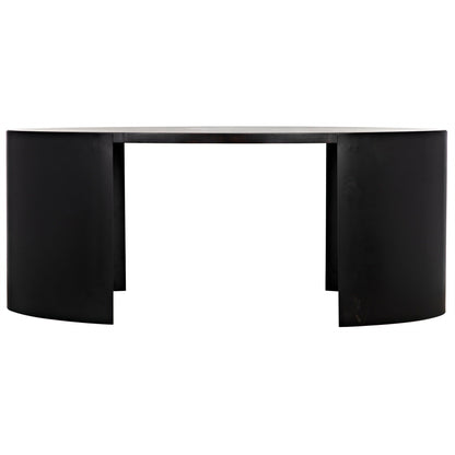 Marigold Desk, Ebony Walnut Wood Black Oval Desk-Home Office Desks-Noir-Sideboards and Things