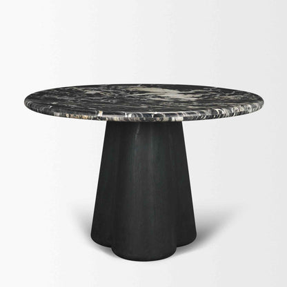 Marilyn Black Forest Marble Top Round Dining Table