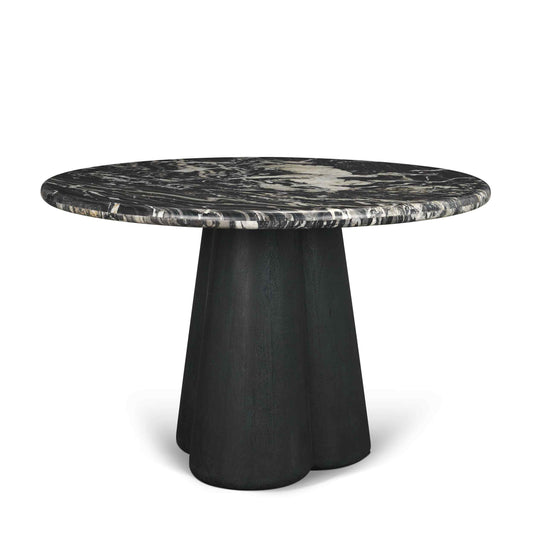 Marilyn Black Forest Marble Top Round Dining Table