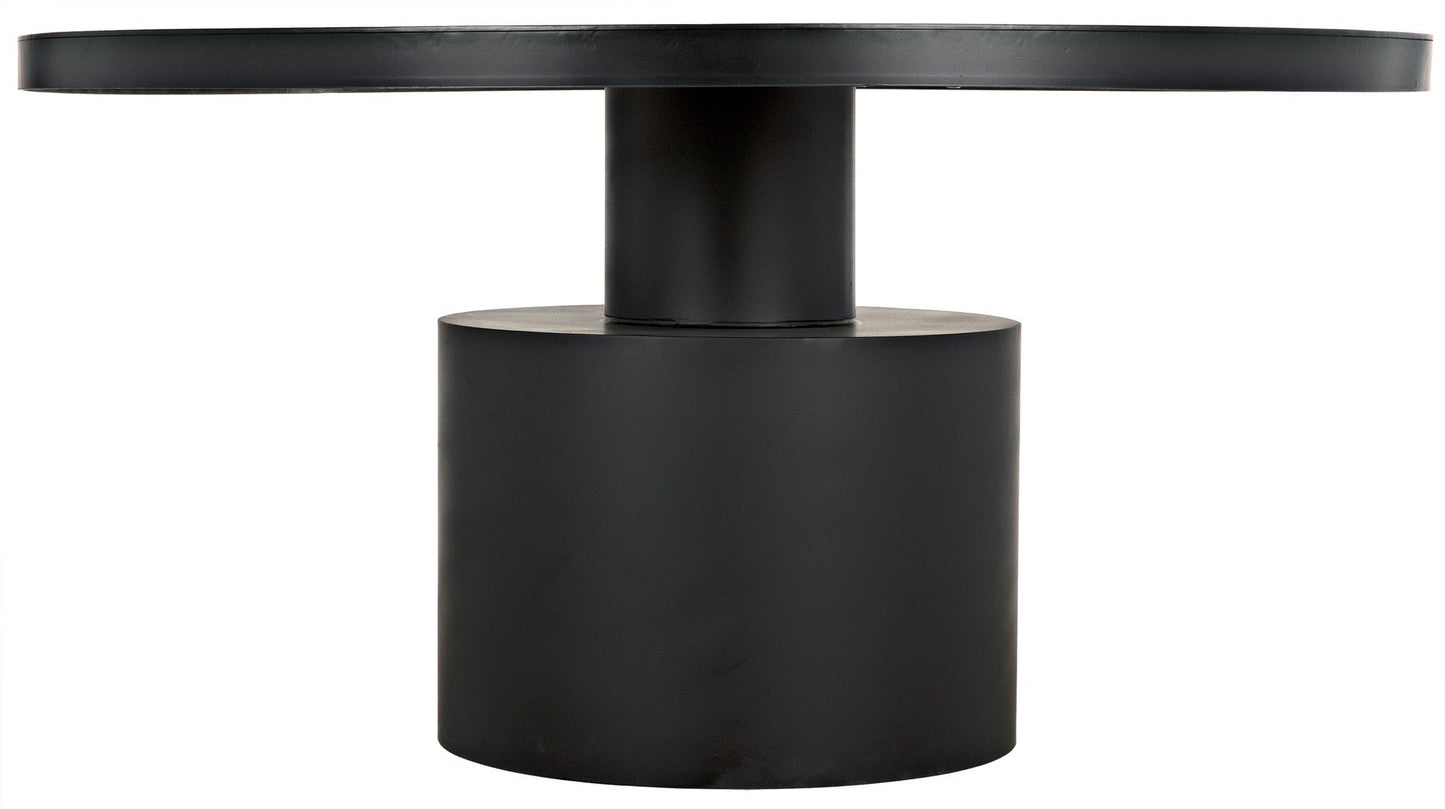 Marlow Black Steel Round Dining Table-Dining Tables-Noir-Sideboards and Things