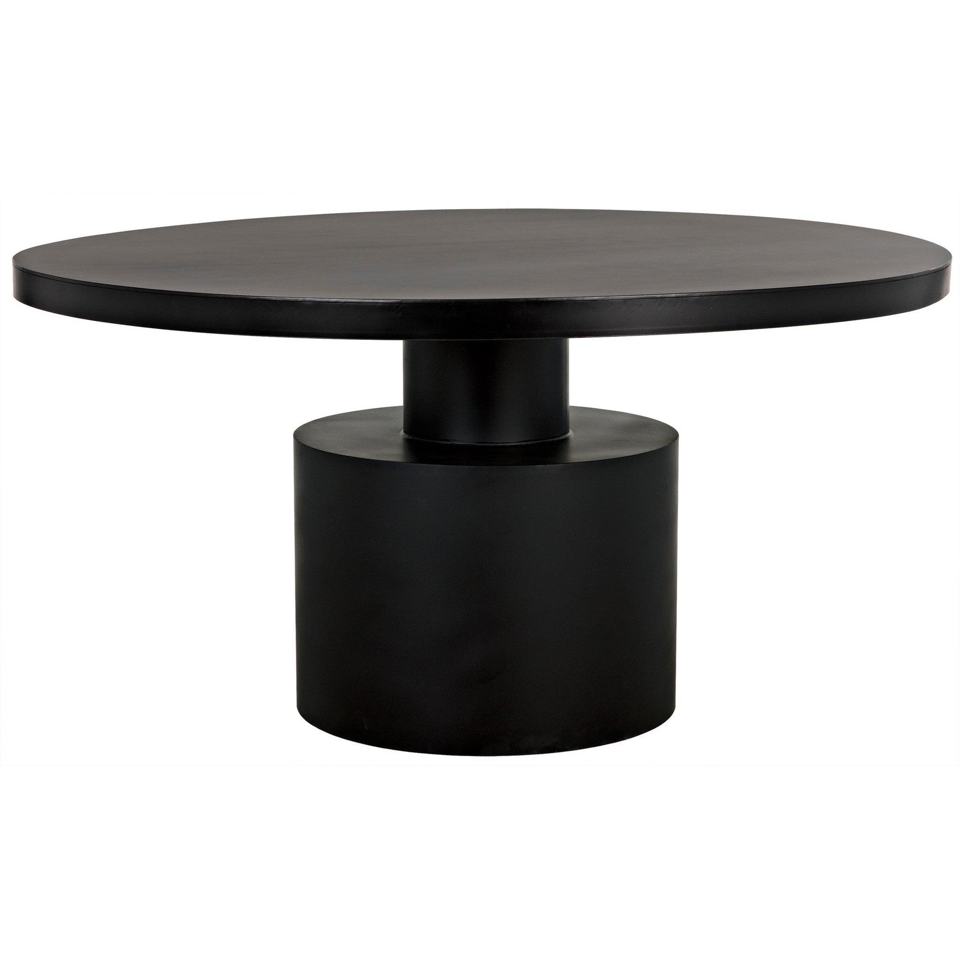 Marlow Black Steel Round Dining Table-Dining Tables-Noir-Sideboards and Things