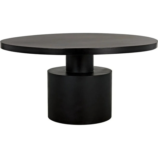 Noir Marlow Black Steel Round Dining Table