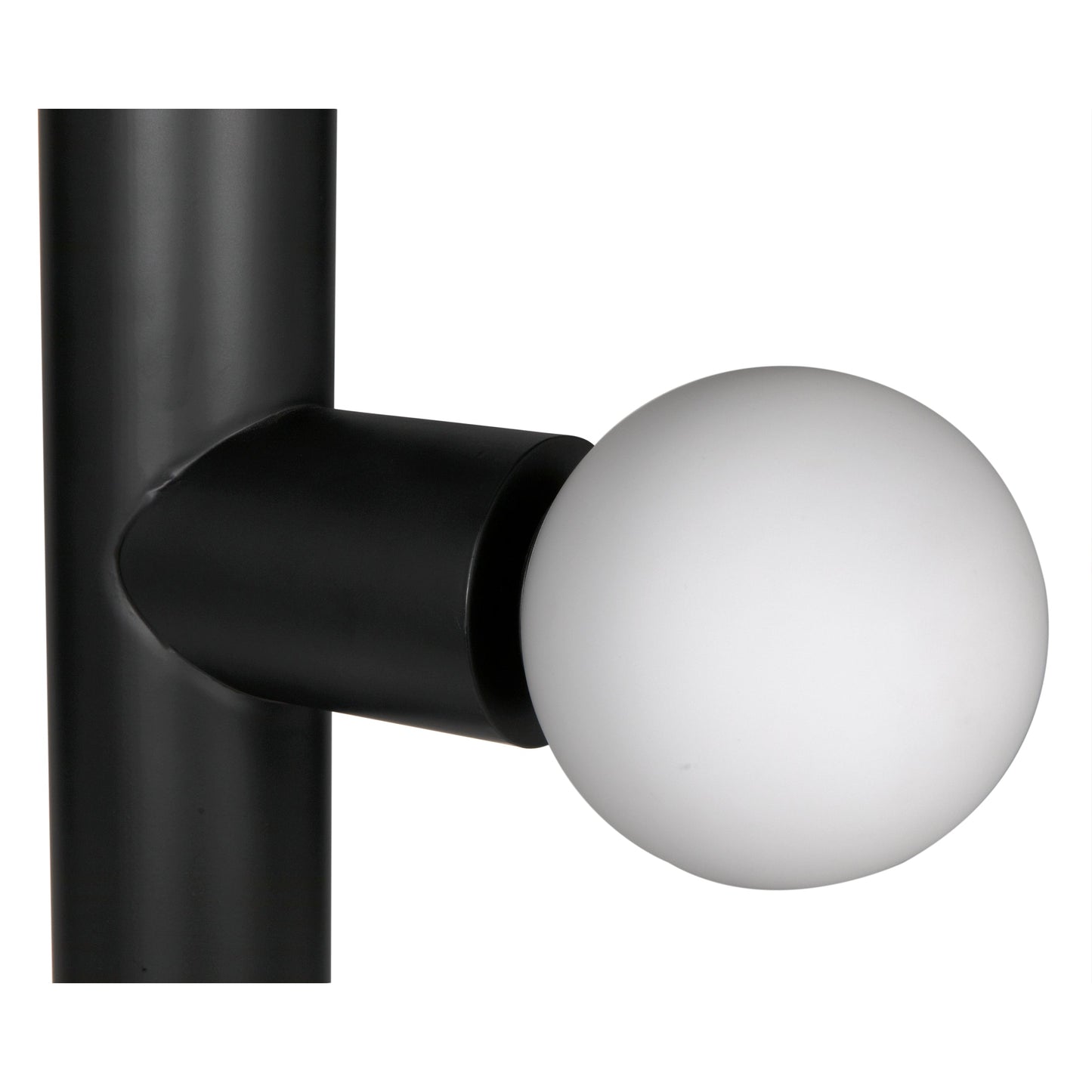 Marlowe Steel and Frosted Globe Floor Lamp-Floor Lamps-Noir-Sideboards and Things