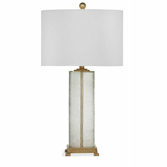 Maroa 28" Tall Glass Clear Gold Table Lamp Table Lamps Sideboards and Thangs By Bassett Mirror