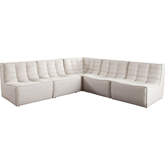 Marshall 5PC Corner Modular Sectional in Sand Fabric-Sectionals-Diamond Sofa-Sideboards and Things 