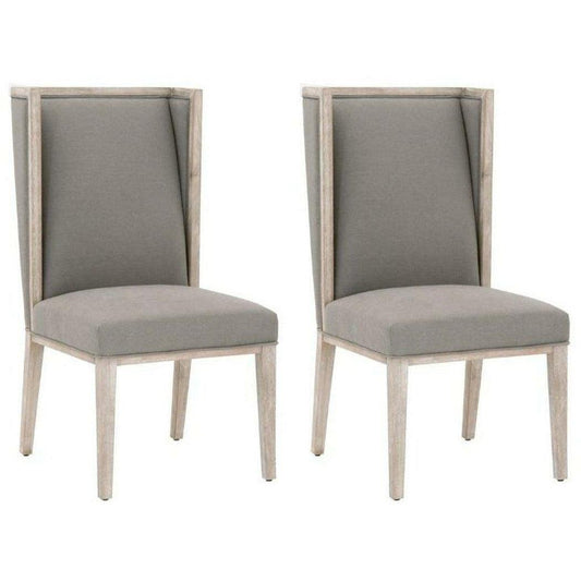 Martin Wing Chair Set of 2 LiveSmart Peyton-Slate Natural Gray Dining Chairs Sideboards and Things By Essentials For Living