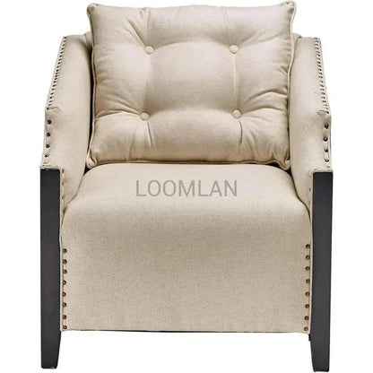 LOOMLAN Marveth Hand Panels Club Chair with Throw Pillow